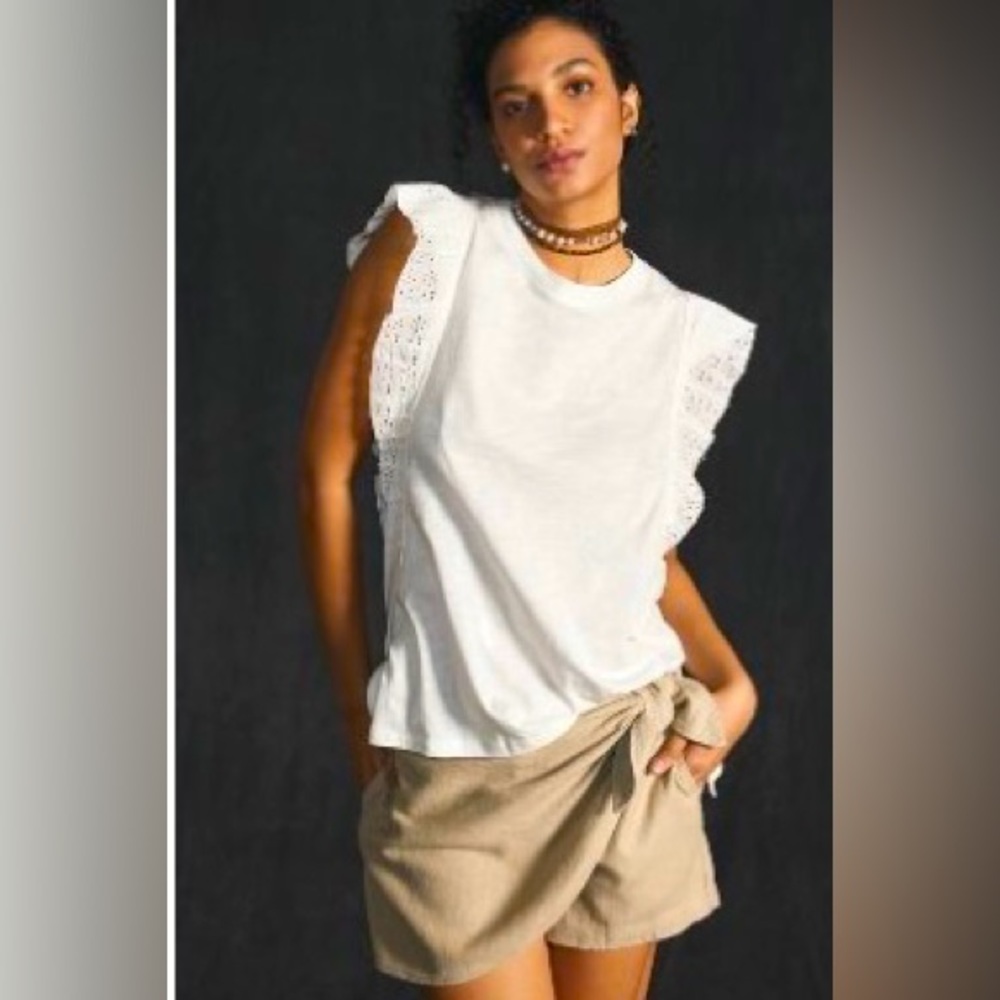 Pilcro from Anthropologie White Tunic Top